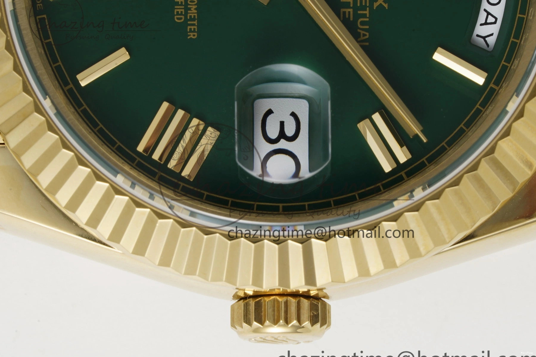 MiroTime 1229 Day Date 40 228238 YG JDF 1:1 Best Edition Green Dial on YG Bracelet VR EyeCatching 2245